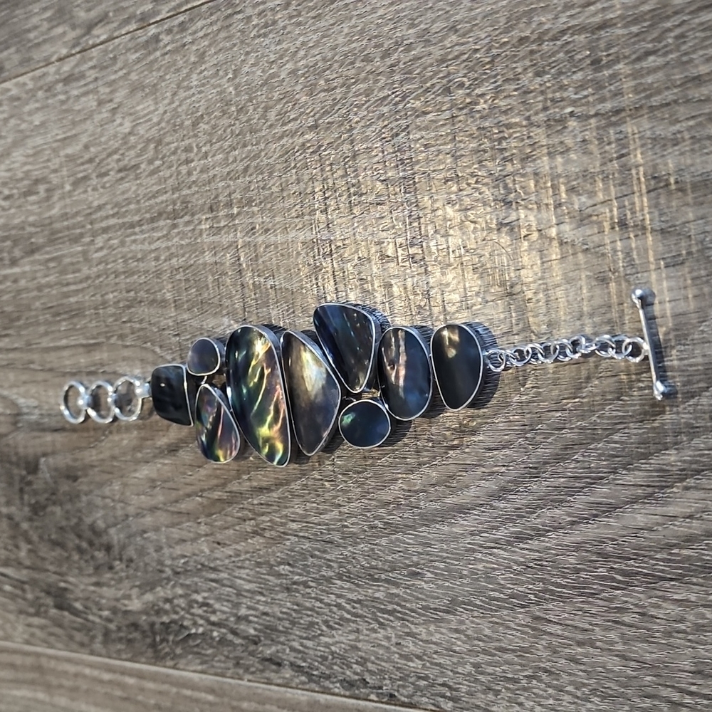 Sterling Silver Lip Shell Bracelet - image 2